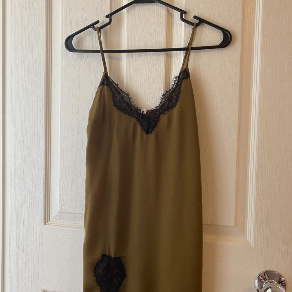 Out From Under Olive Green Slip Dress